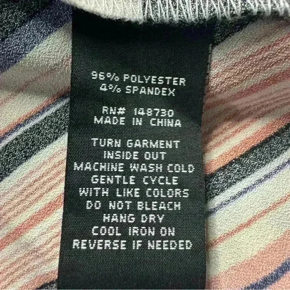 Beige By ECI Women’s Large Striped V Neck Tunic Long Sleeves Tassel Blouse - Picture 11 of 12